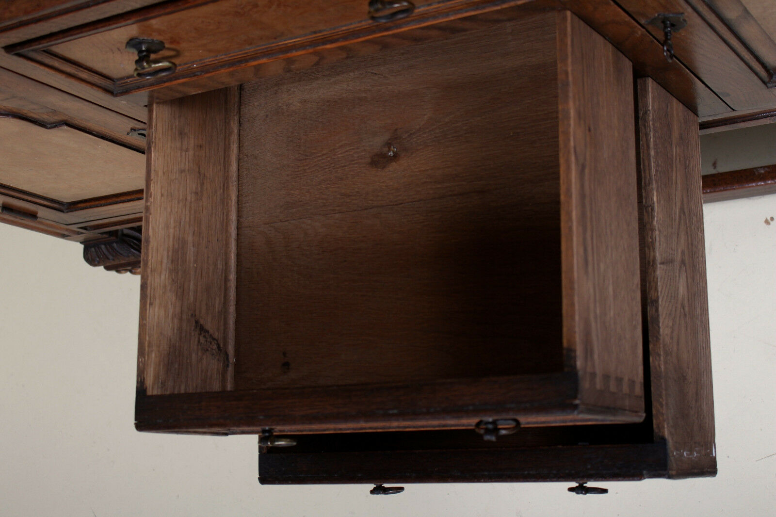 Antique oak carved art & crafts buffet