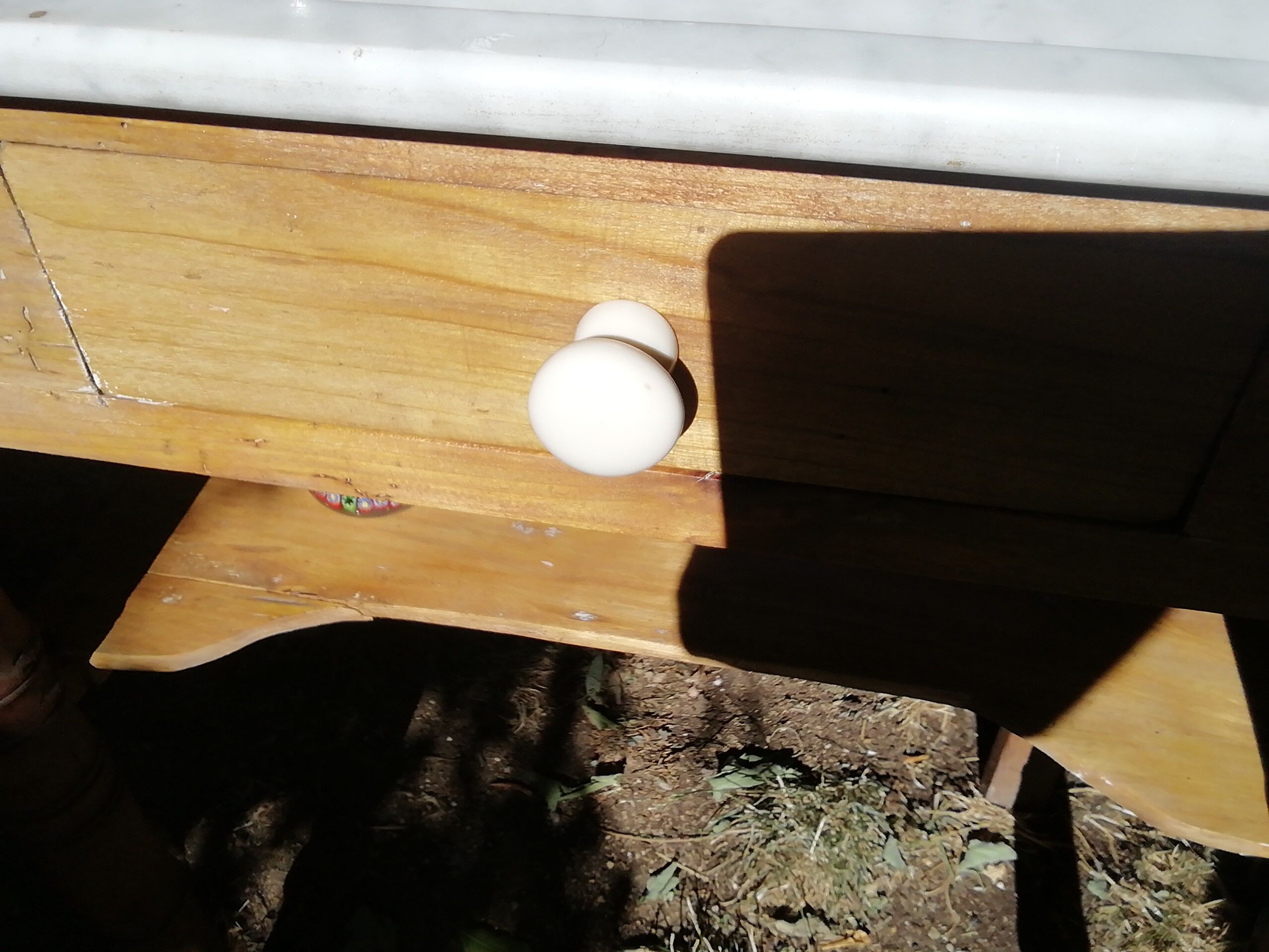 Marble and pine dressing table
