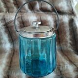 Bonbonnière en verre bleu