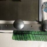 Aluminum wall coat rack with mirror and hat rack 50s