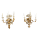 Pair of Louis XVI style wall lights in gilded and lacquered wood. Circa 1900.