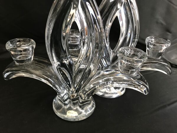 1336 Cristallerie de Vannes Le Châtel (1765-2018) - Paire de chandeliers - Cristal