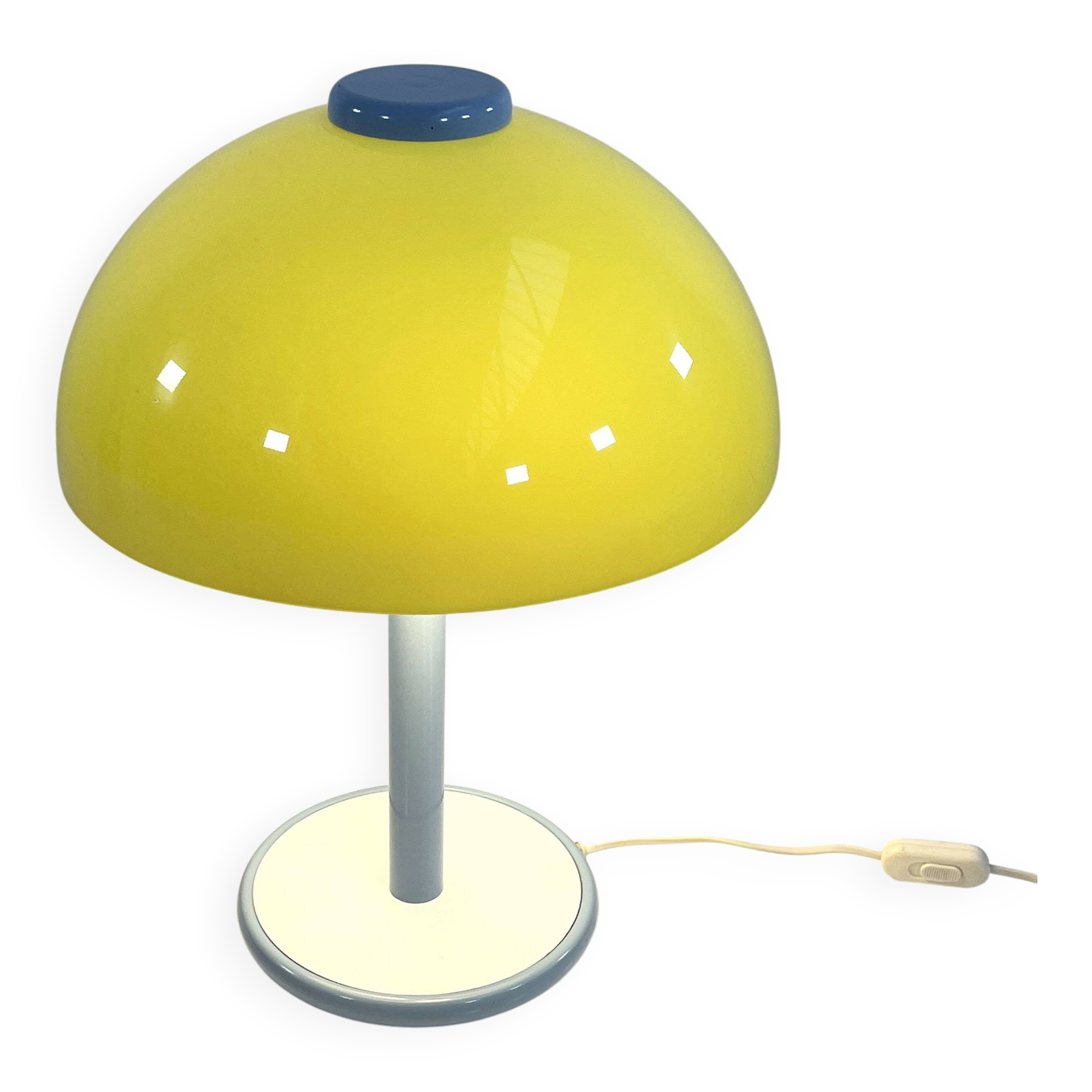 Postmodern Blue and Yellow Lamp, 1980