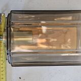 Pair of glass and brass wall lights, 1960s.