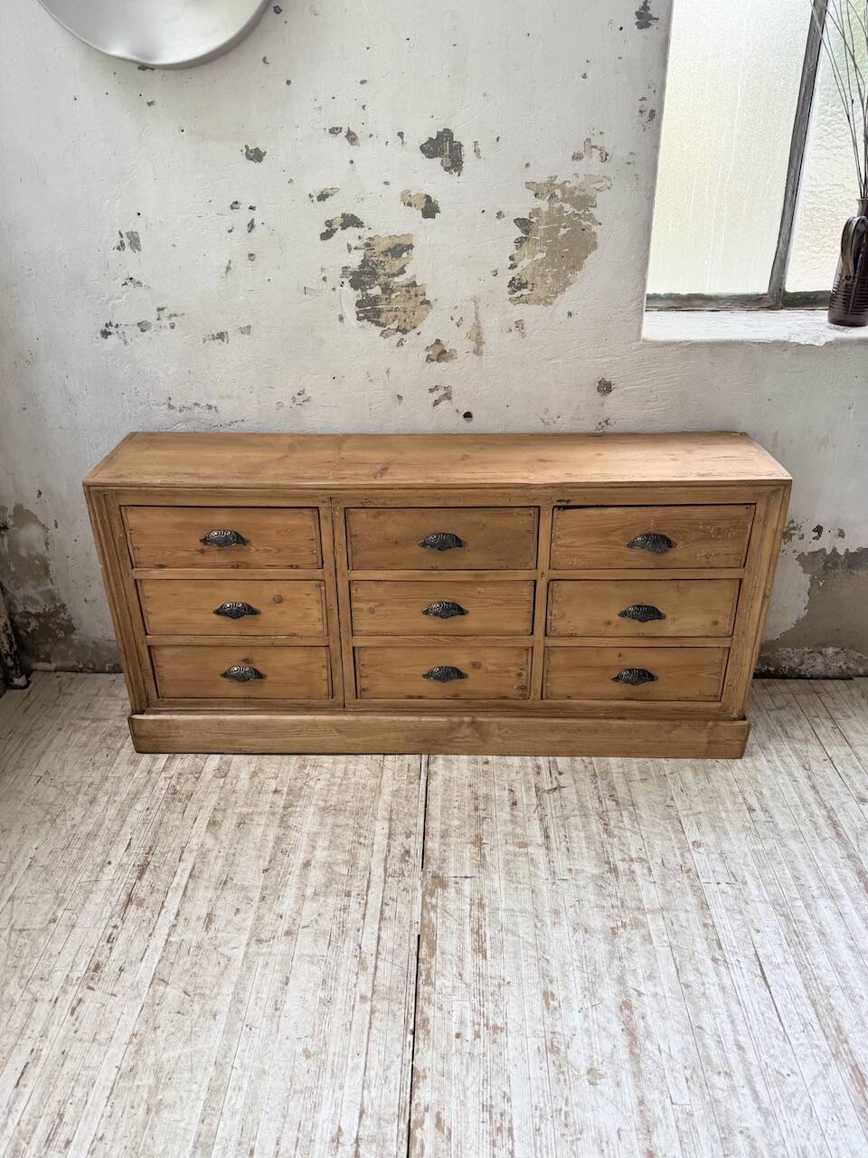 Pine craft cabinet with drawers
