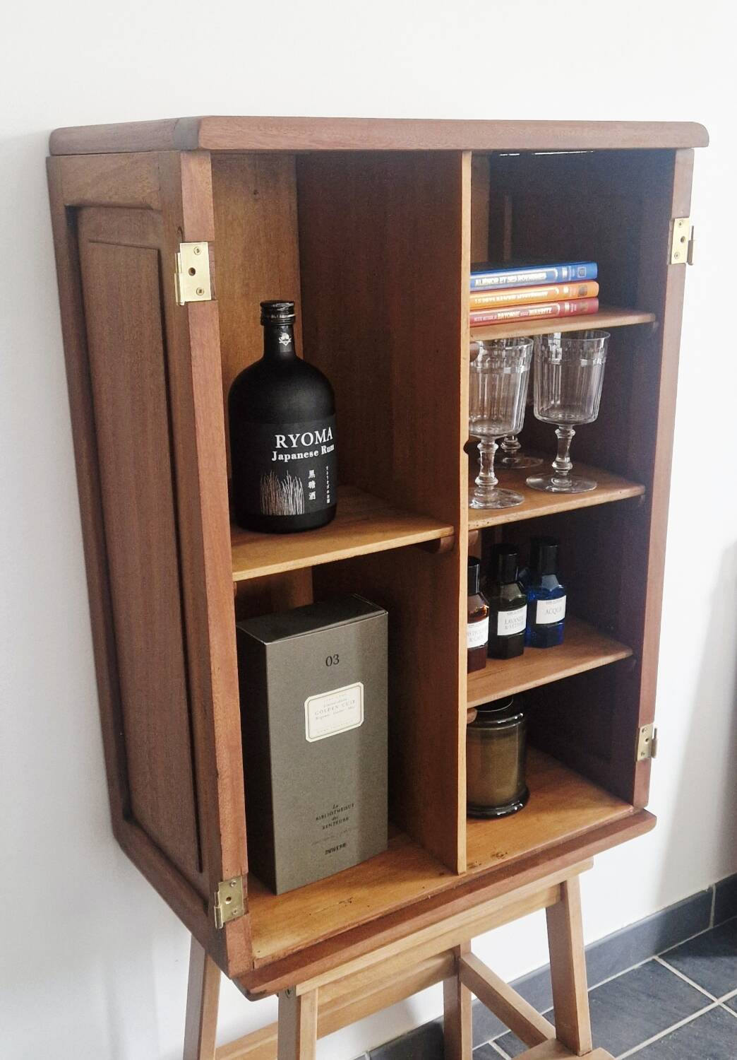 1950s handcrafted cabinet - Solid mahogany wood - Unique piece