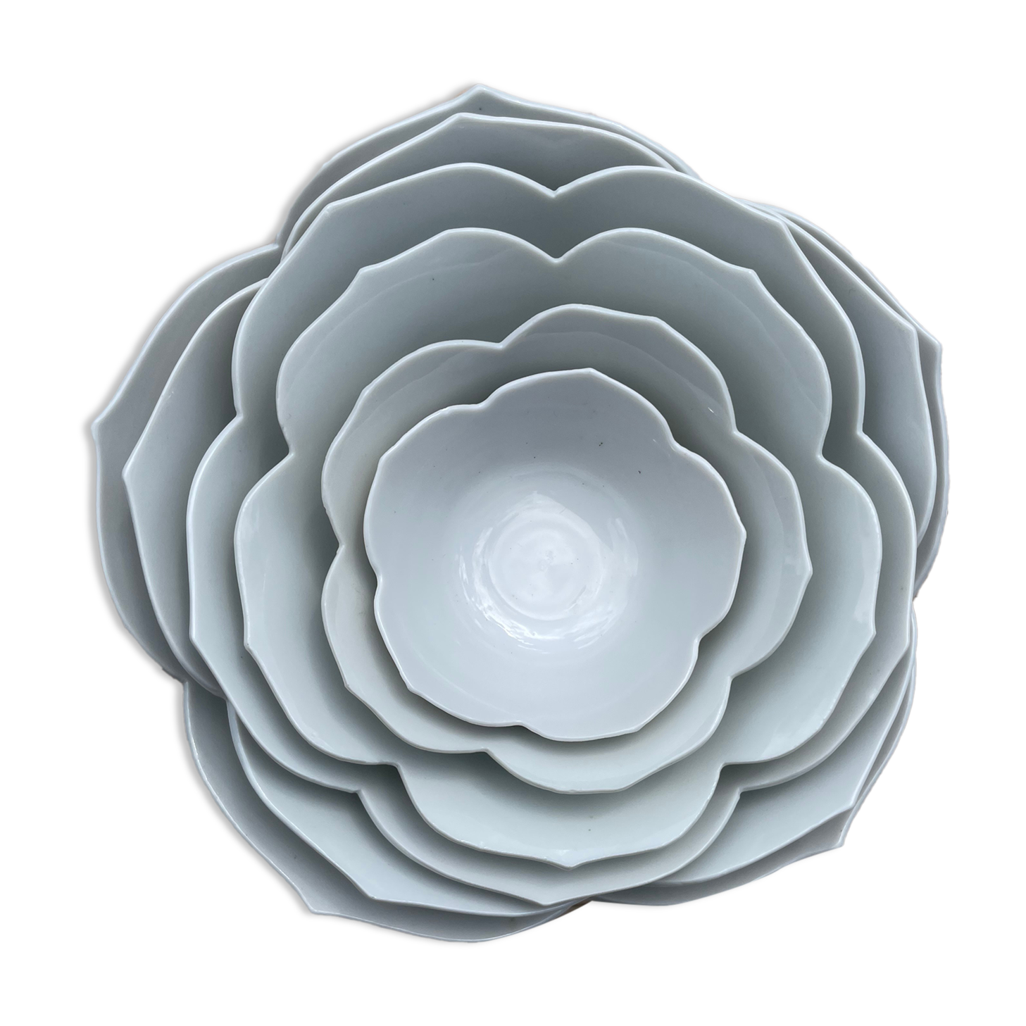 Set of 6 flower bowls