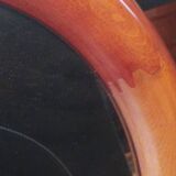 Large round mirror in cherry wood