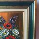 Oil painting on canvas, bouquet of flowers in a framed vase, signed.