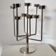 Candle holder with 9 branches in chrome-plated metal