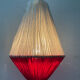 Lampe tripode en métal et laine années 50