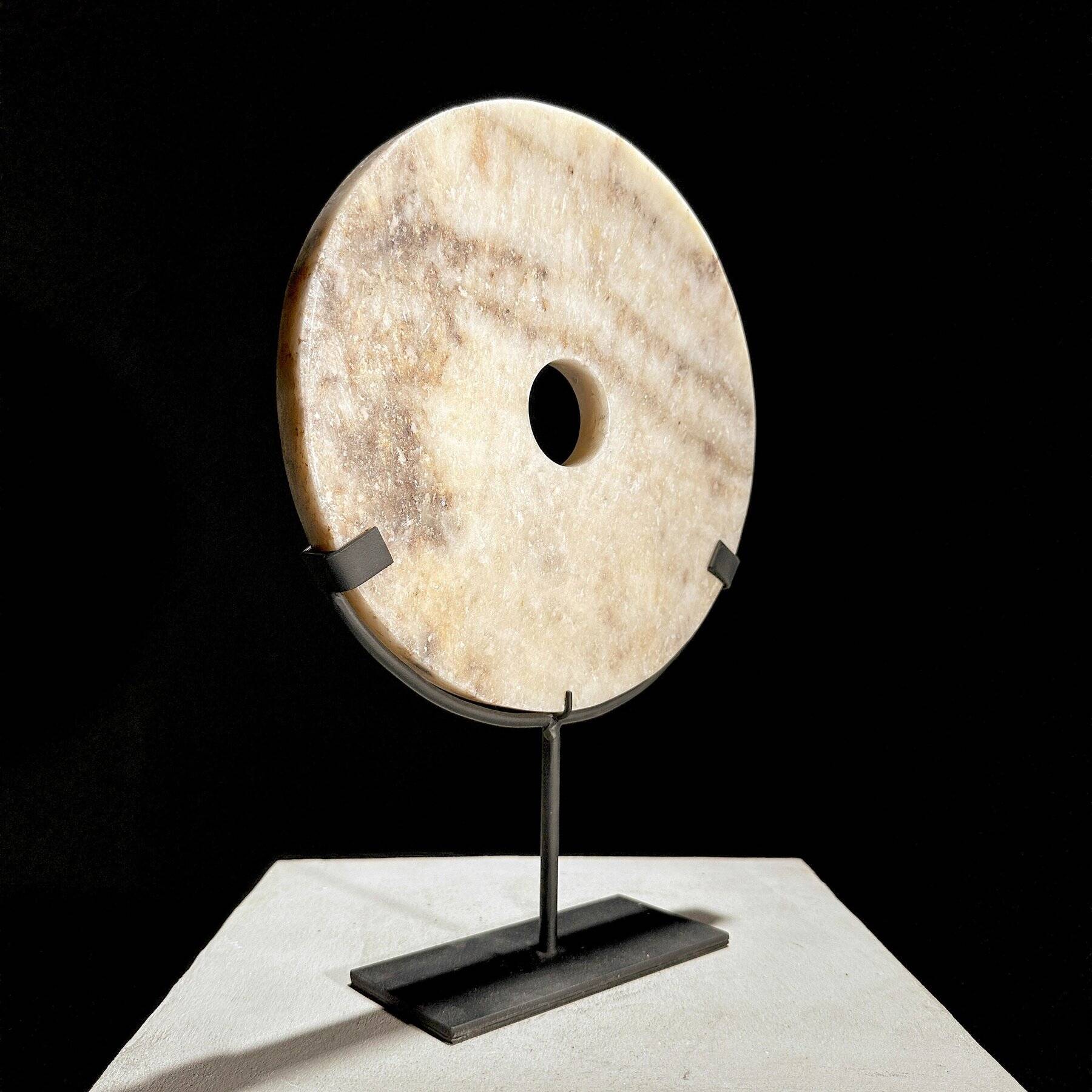 Natural onyx disc on base – unique handcrafted piece