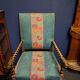 Pair of high-backed armchairs in turned wood – Carved armrests of