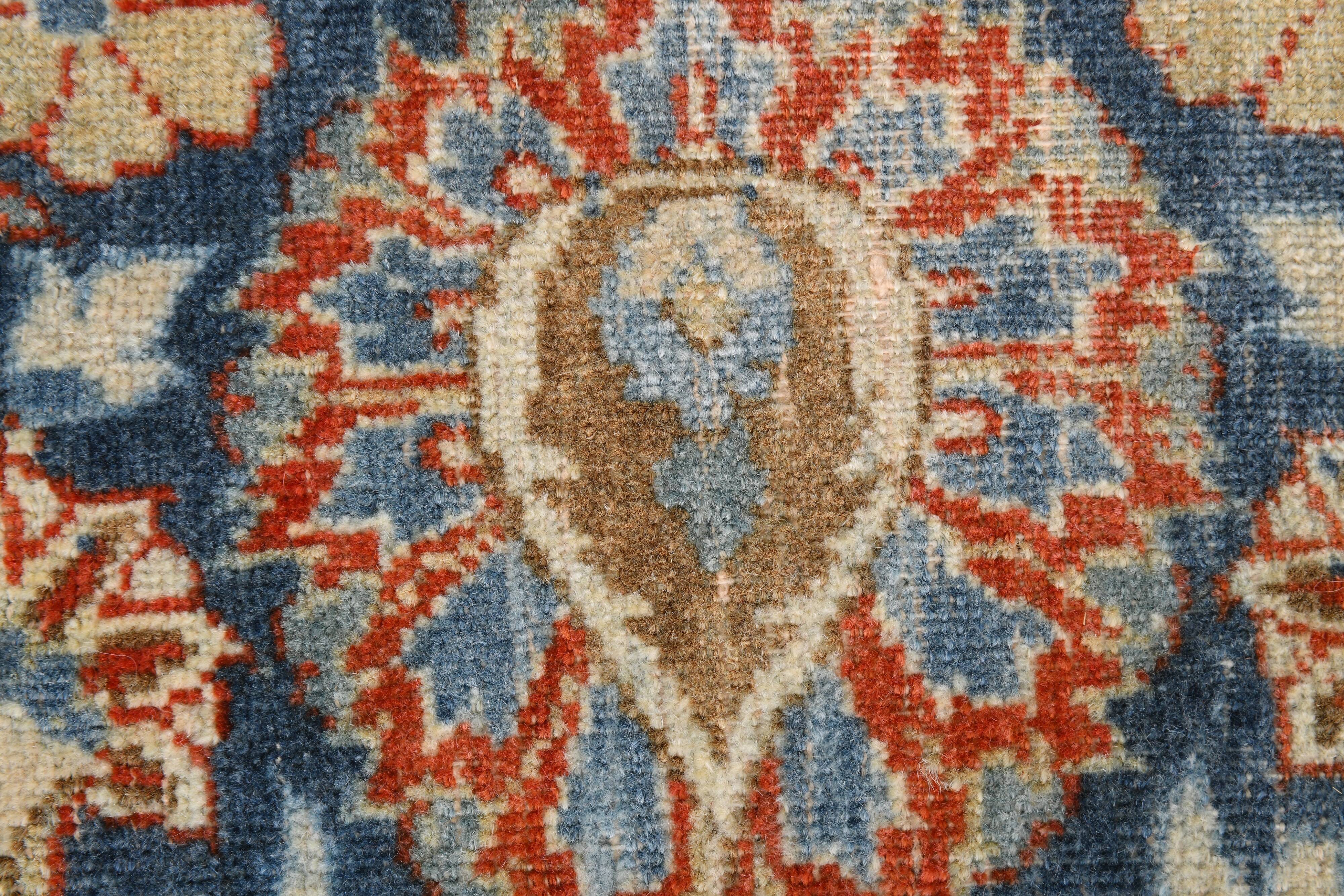 2x7 Navy Blue & Red Persian Runner Rug, 60x208Cm