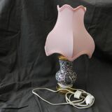 Small earthenware lamp from Gien. Cashmere decoration.