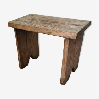 Solid oak cowherd stool