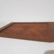 Service set, brown teak wood, clear glass, Denmark, 1970s.