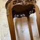 Fifth wheel / Carved wooden plant door with double top - brown marble around 1900