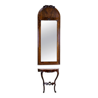 Set of Antique Louis Philippe Mirror and Console Table, 1890s