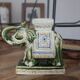 Vintage elephant ashtray in glazed ceramic – Green, cream and blue – Asian decor