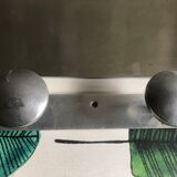 Aluminum wall coat rack with mirror and hat rack 50s
