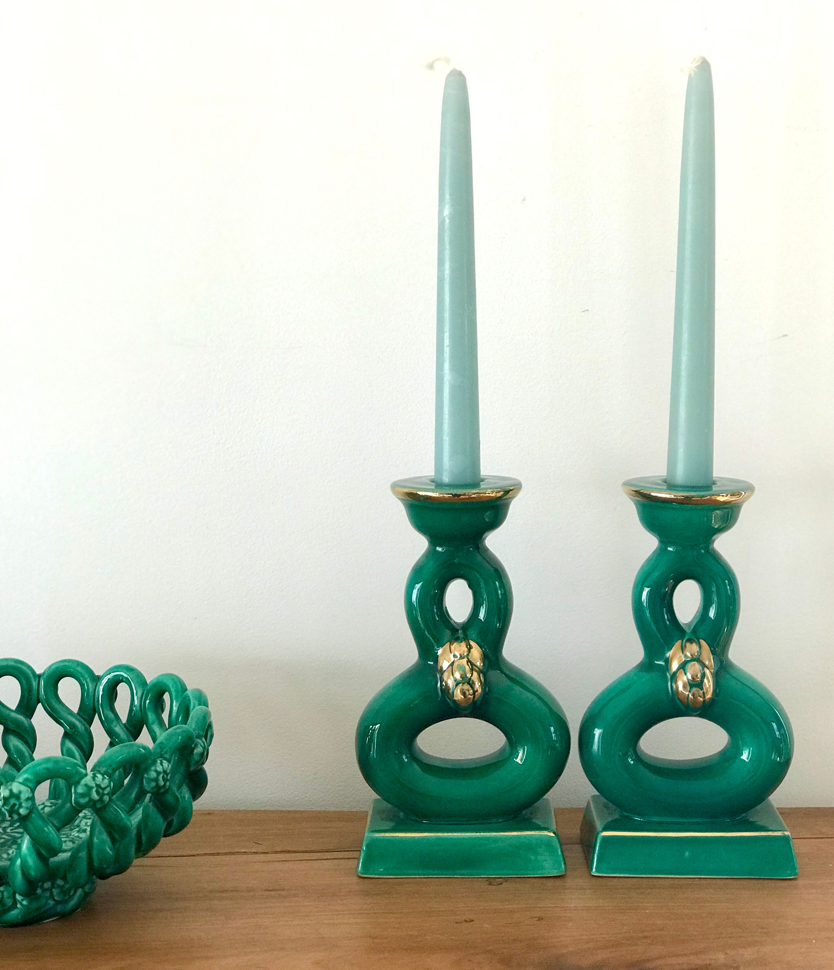 Pair of candlesticks in cermal