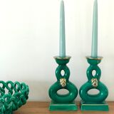 Pair of candlesticks in cermal