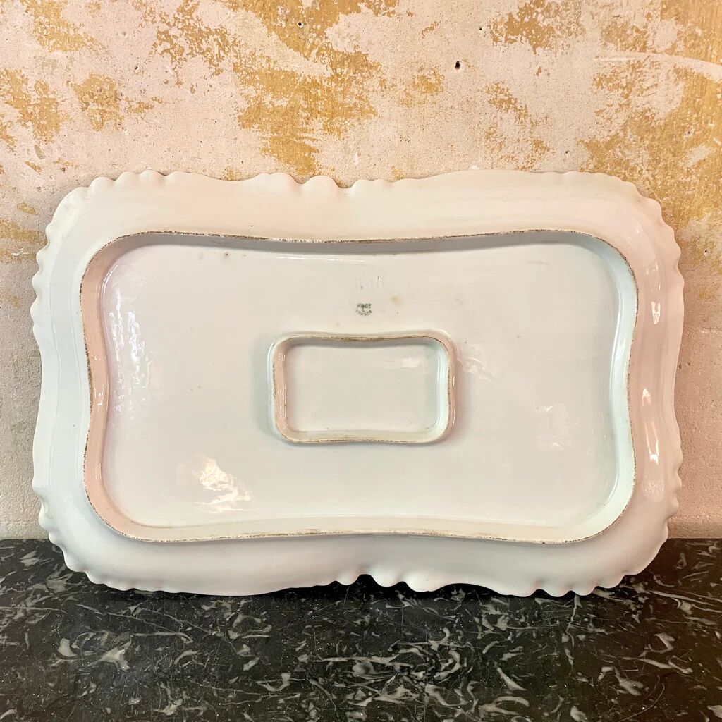 Grand plat rectangulaire en porcelaine XIXe H&Cie France