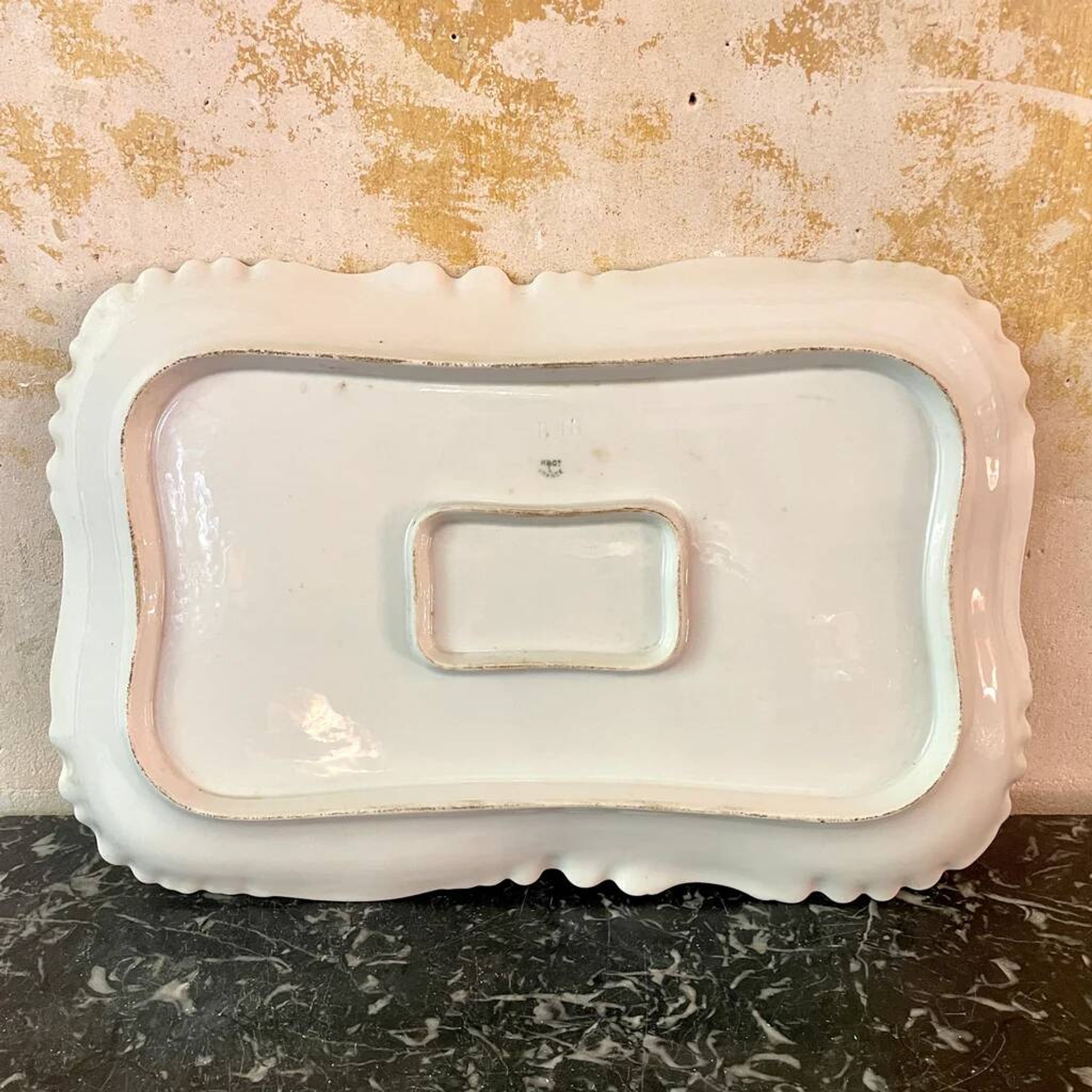 Large rectangular porcelain platter, 19th century, H&Cie France