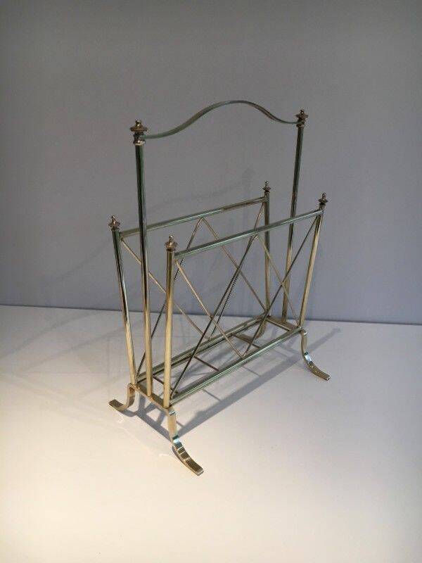 Brass magazine rack. Maison Jansen