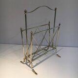 Brass magazine rack. Maison Jansen