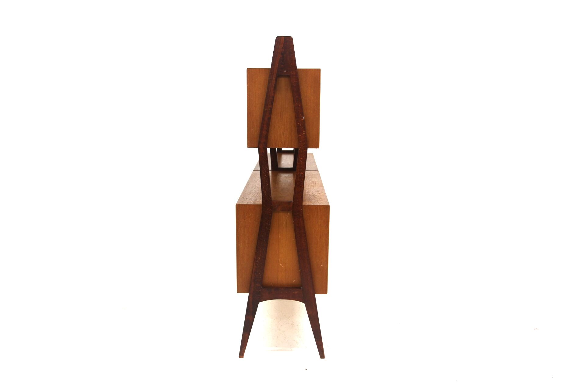 Bibliothèque scandinave "Double" en teck, Suède, 1950
