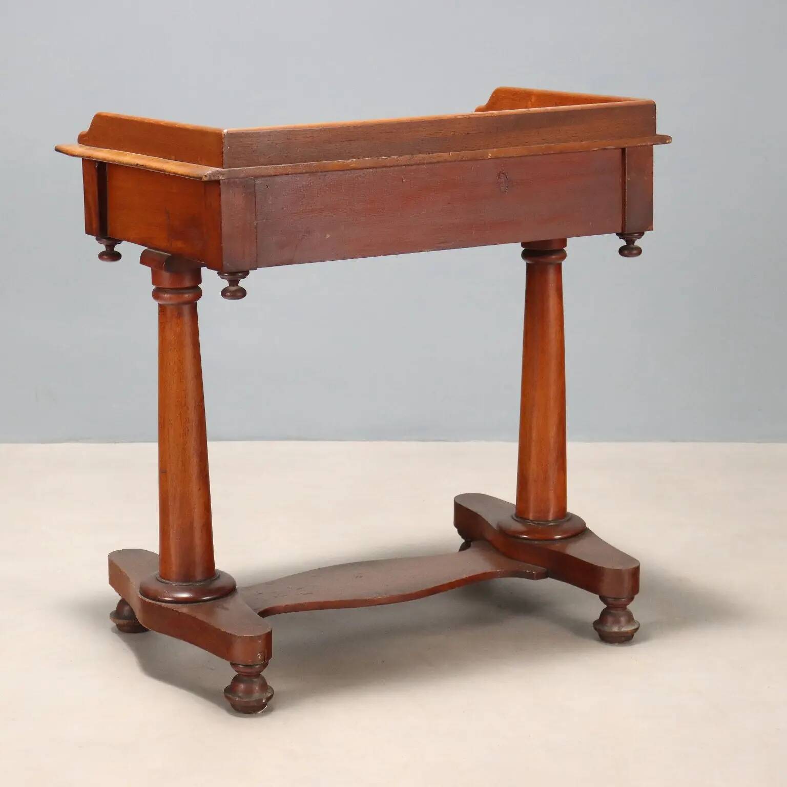 Antique mahogany writing desk with drawer, Italy, 19th century.