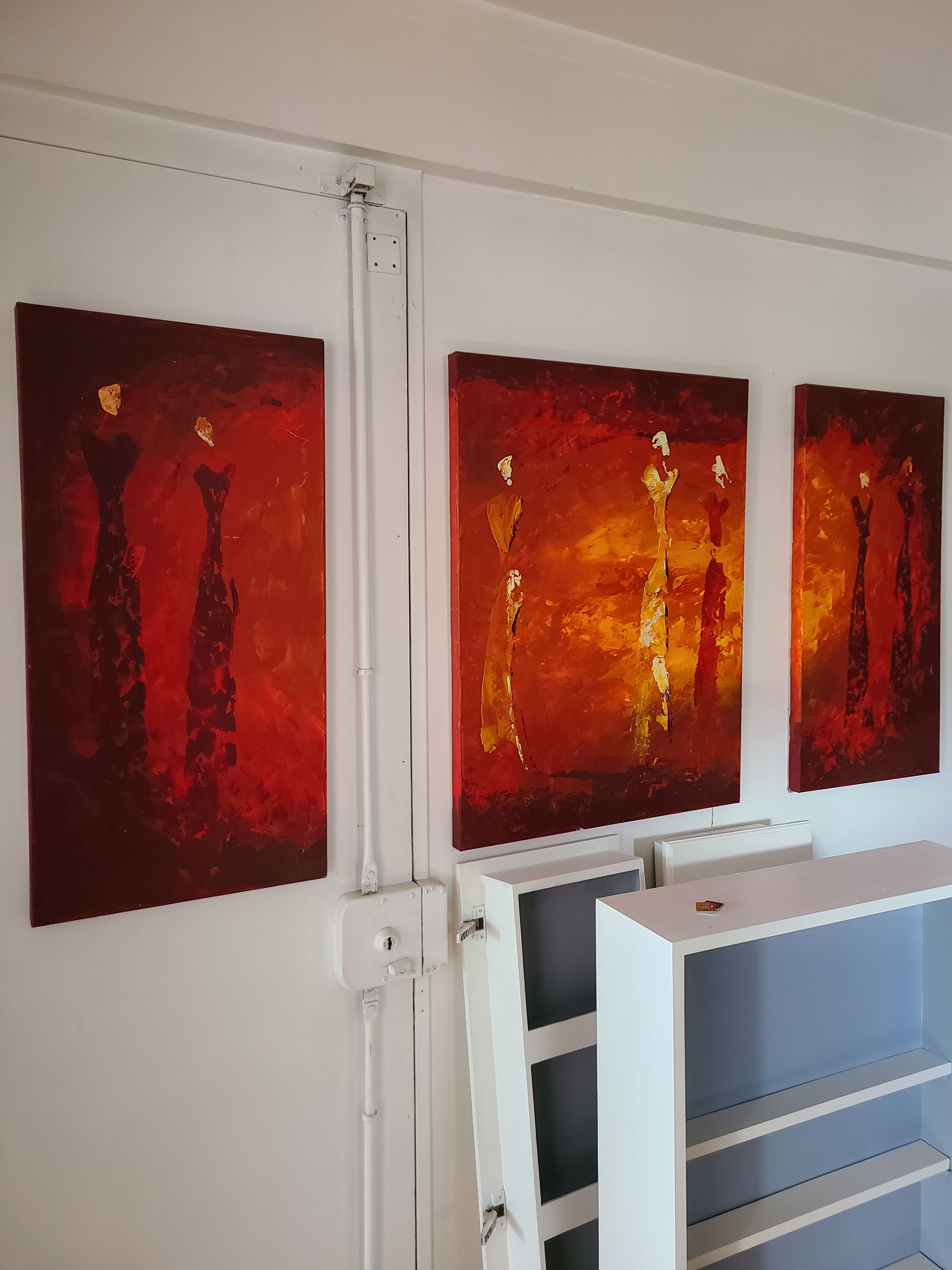 Triptych painting