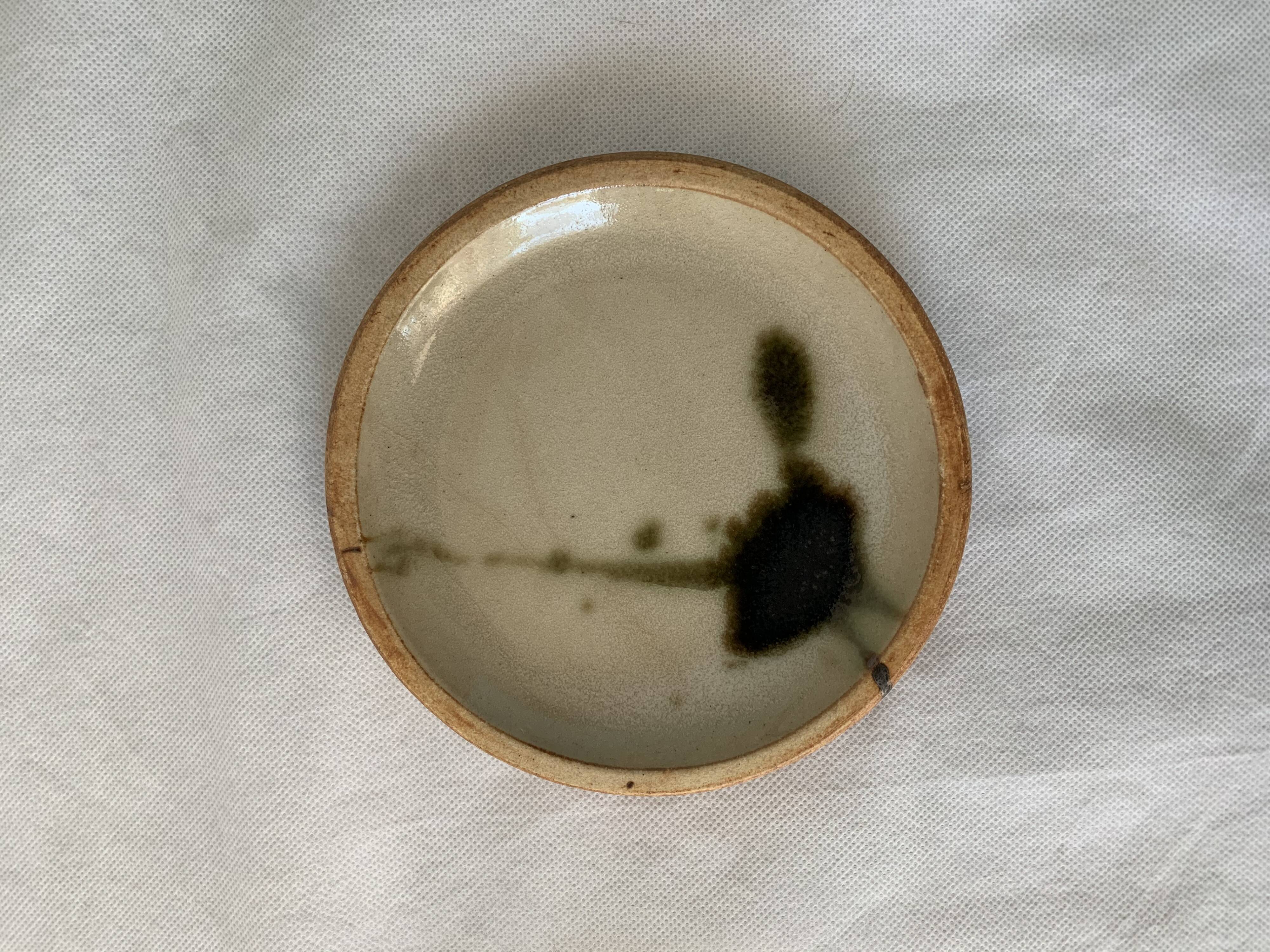 6 small bread plates enamelled pottery of the Vallauris Dove