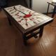 Ceramic and wood coffee table signed dan vallauris 1950/1960