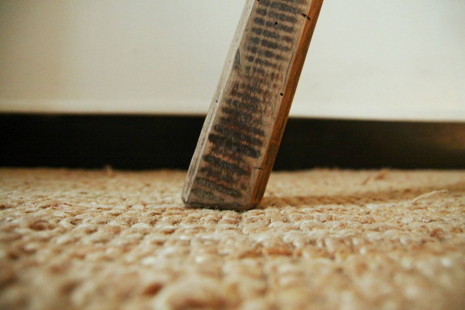 Brutalist wooden stool