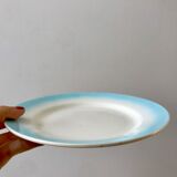 Set of 6 dessert plates sky blue gradient pastel years 40-50