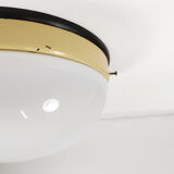 Bauhaus ceiling lamp with opaline glass and bakelite