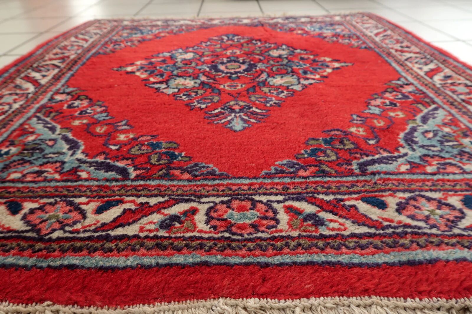 Rare square vintage 1970s Persian Hamadan rug 83cm x 89cm - 1C1250