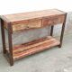 Console 2 drawers in old wood