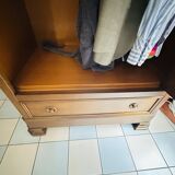 Armoire avec porte miroir en merisier Ebeniste