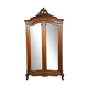 antique walnut carved wardrobe – Louis XV style – mirror doors – 19th century