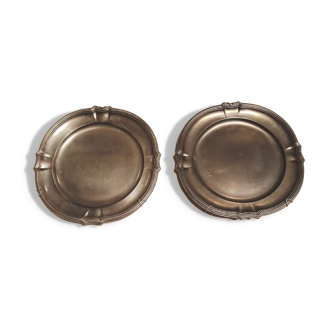 Lot 2 pewter plates of France