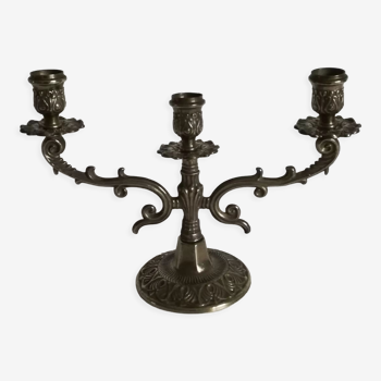 3-spoke brass candle holder