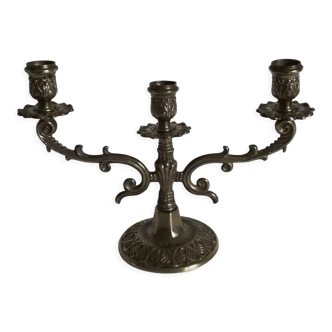 3-spoke brass candle holder