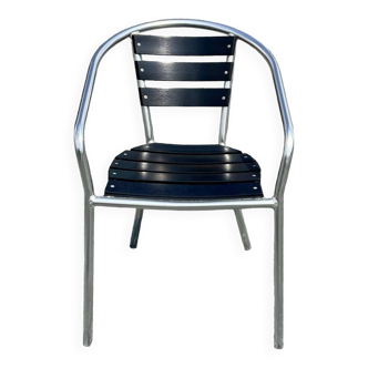 Aluminum and wood bistro chair from the lusini brand, pulsiva model