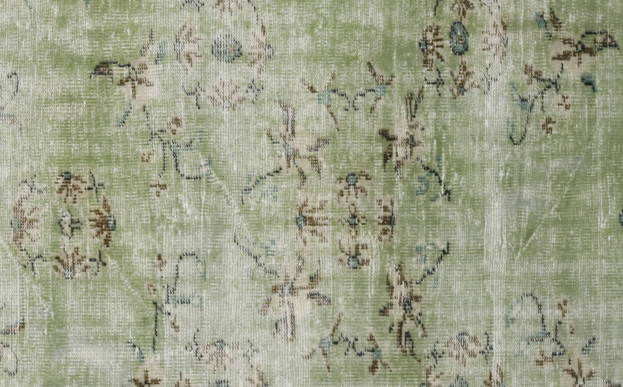Grand tapis kilim vintage – vert menthe et crème 261 cm x 160 cm