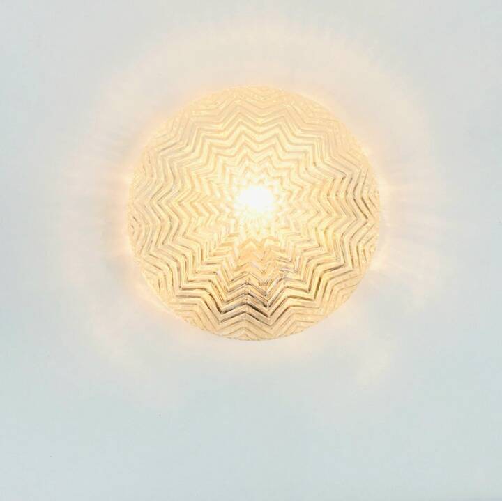 Geometric Amber Glass Wall Light/Ceiling Light from Limburg, Germany, 1970s