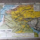Ancienne carte scolaire : France, plaine du Nord Hatier Kaeppelin N°8.